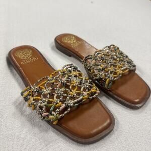 Vince Camuto Braided Slide Sandals Cream Sz 7.5M
